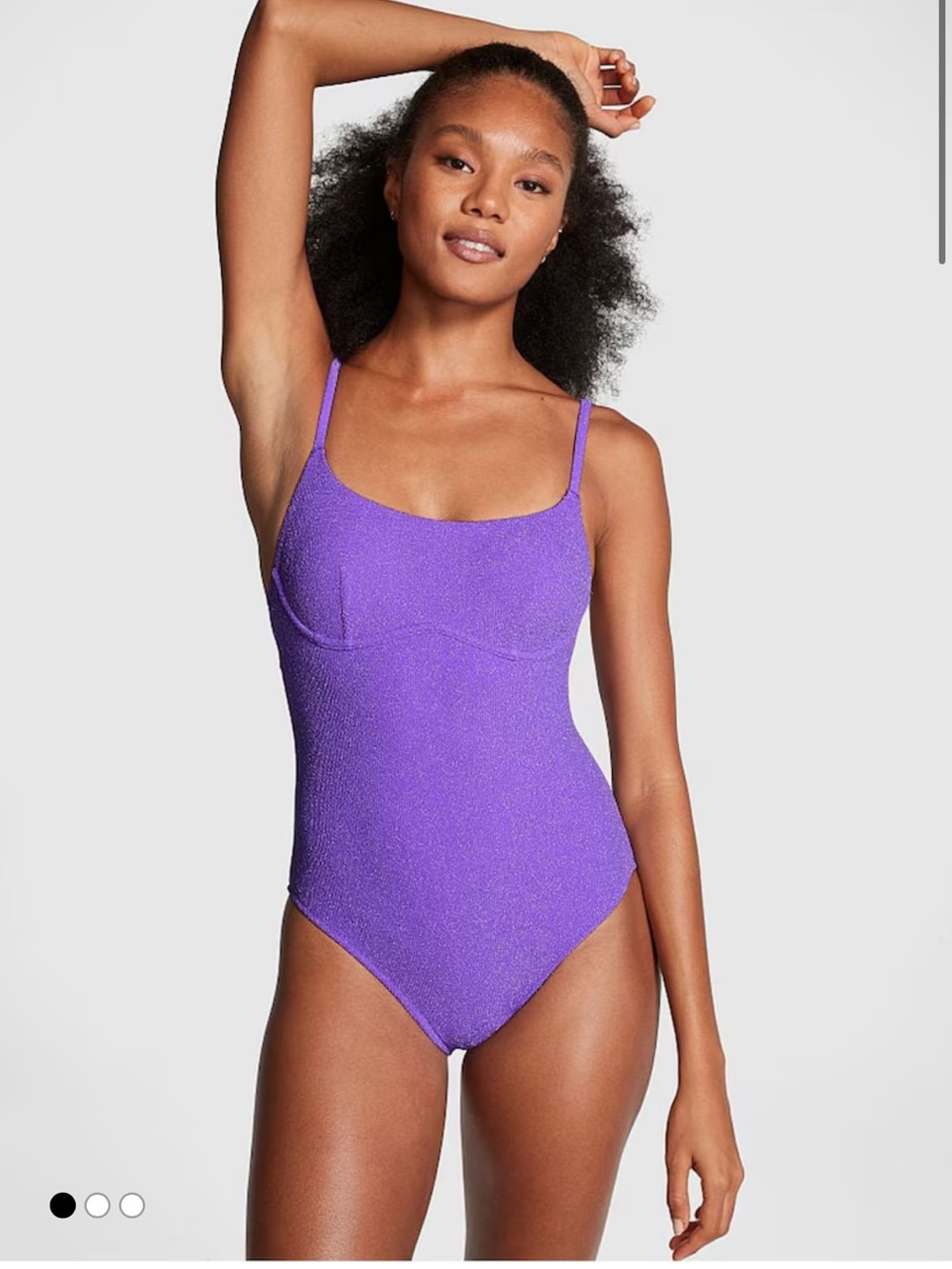 Victoria’s Secret PINK Purple Lavender Textured One-Piece Swimsuit Size Small